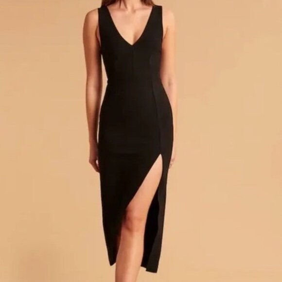 Abercrombie Plunge V-Neck Midi Dress - Picture 1 of 2